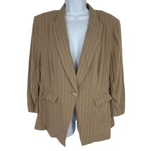 Nic + Zoe Central Park Scrunch Sleeve Single Button Jacket Size 14